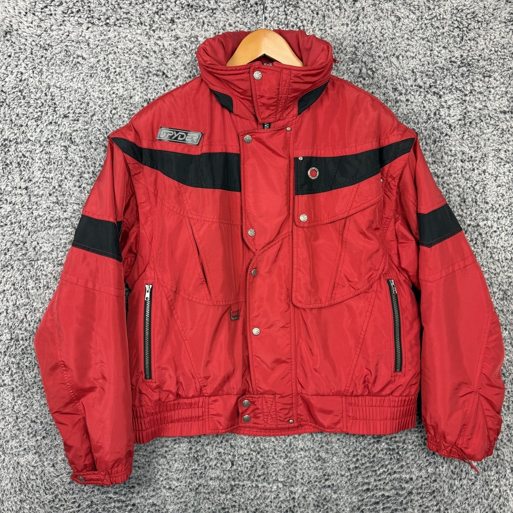 Vintage Spyder Ski Jacket Adult Large Red Zip Off Sleeves Hooded Hong Kong 90s